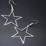 Silver Star Drop Earrings Photo 0