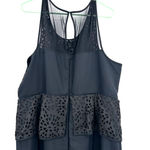 Lane Bryant size 20 black sleeveless peplum style dress lasercut rear zip Photo 3