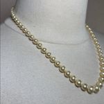 Vintage Pearl Necklace 925 Sterling Gold Tone Clasp Ivory Pearls Dainty Classic White Photo 11