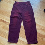 Free People Stay Awhile Carpenter Pants Mulberry Size 4 Purple Maroon Wide Leg Photo 2