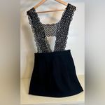 Manoush Black Wool Lace Strap Pinafore Dress Size 42 (lg) Photo 2