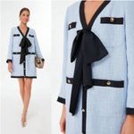 Tuckernuck POMANDER PLACE  Light Blue Coco Tweed Bow Dress XL Photo 5