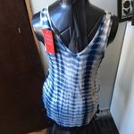 Evereve Braeve  v-neck blue tie dye, tassel hem sleeveless top Photo 1
