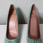 J.Crew  Suede Bell Pumps Shoes Jewel Embellishments Aqua SZ 9 $298 Made in Italy Photo 4