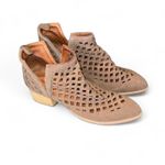 Jeffrey Campbell Tan Perforated Suede Block Heel Ankle Boots Size 8 Photo 1