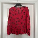 Gap  Pink Floral Blouse Size Medium Photo 0