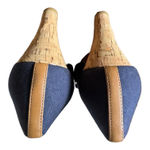 Tommy Hilfiger Navy peep toe wedges with gold accent summer preppy size 10 Photo 8