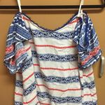 Blue Rain Red White And Blue Patterned Top Photo 2