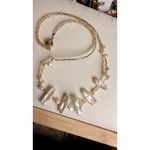 Freshwater Pearl & Beaded Necklace With Gold Accents 18 Inches Elegant Design Fo White Photo 6