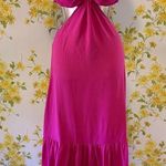 backless tiered maxi beach dress in fuchsia size S/M Photo 0