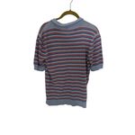 Kyle Striped Linen Blend Polo Shirt Small Blue Photo 3