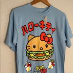 Sanrio NEW Hello Kitty Burger Blue Graphic T-Shirt  Yum Size XS Oversized Photo 1
