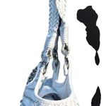 Donald J Pliner Woven Leather Purse Handbag New Double Straps Shopper Tote $595 White Photo 3