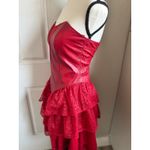 VINTAGE Chia 100% leather corset and lace strapless dress, 80s/90s size 4 Red Photo 3