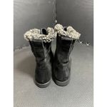 Stuart Weitzman  BLACK SUEDE LEATHER COMBAT ANKLE BOOTS SHEARLING SIZE‎ 7.5 Photo 4