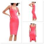ZARA Fitted Midi Dress Size XS Pink Sleeveless Bodycon Fitted Casual Tank Dress Photo 1