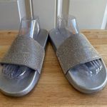 Bebe  Women's Rhinestone Embellished Silver Slide Sandals Size 11 Sku 2984 Photo 3