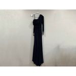 Mac Duggal Ieena 12231A One Shoulder Long Sleeve Jersey Gown SZ 2 Midnight Photo 3