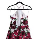 Camille La Vie  White Red Rose Print Halter Neck Sleeveless Fit Flare Dress 0 Photo 6