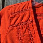 ZARA  Orange Lace Detaill Long Sleeve Cotton Top S Photo 4
