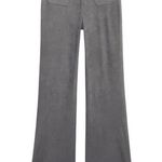 NWT The Gap SZ.26 High Rise Vegan Suede Retro ’70s Flare Jeans Pants Grey Gray Photo 0