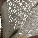 Tory Burch Limited Edition White Geometric Laser Cutout PVC Clutch Wristlet NWOT Photo 3