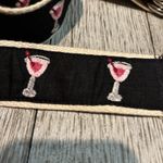 C.J. Laing Martini Black Pink‎ Cotton Web Ribbon Belt O Ring Size Medium 37" Blue Photo 4