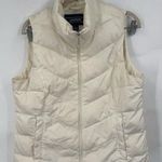 Lands' End Down Puffer Vest Women Petite Medium Ivory Outdoor Gorpcore Mountain Photo 0