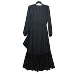 PETAL & PUP NWT Black Asymmetric Pleated Long Sleeve Dress M (NO BELT) Size M Photo 4