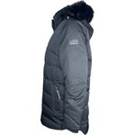 Women's Artic Expedition Curved Hem Down Parka with Detachable Hood Black Small Photo 4