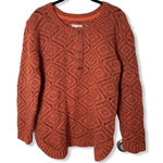 Ruff Hewn  SZ M chunky burnt orange button sweater Photo 0