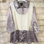 Lane Bryant 2-1 blouse rib knit vest satin polka dot top women’s plus size 26/28 Photo 0