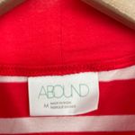 Abound  Red White Stripe Mock Neck Sleeveless Bodysuit Top Size Medium Photo 2