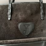 Juicy Couture | Vintage Suede Tote Bag | Black/Brown with Gold Interior Photo 5