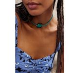 Free People Sunshine Express Choker Teal NWT Glass Bohemian Necklace Layering Photo 5