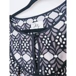 Milly Silk Keyhole Blouse Abstract Black White Size 6 Photo 3