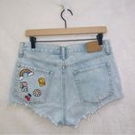 Aeropostale Light Wash Denim High Rise Patch Work Boyfriend Shorts size 4 Photo 4