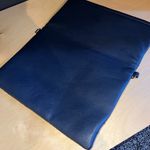 GiGi New York Stella Fold Over Leather‎ Python Snake Embossed Clutch Blue Photo 3