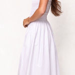 NWT Ivy City Co. Marlow Midi Dress Womens Large White Cotton Smocked Sleeveless Photo 0