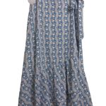Hill House The Mirabel Skirt Trailing Vine Blue Linear Floral Poly Crepe XL New Photo 0