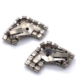 Vintage rhinestone cocktail sparkling party earrings prom wedding Gatsby 20s Silver Photo 3