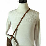 Abercrombie & Fitch A&F Cream Cable Knit‎ Sweater Long Sleeve Classic Y2K Photo 0