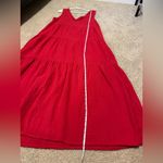 Quince 100% Organic Cotton Gauze Tiered Maxi Dress Wild Cherry Size L Red Size L Photo 11