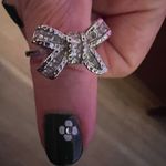 Silver Bow Ring with CZ Size 10 Photo 1