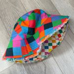 Gorman Bucket Hat cotton linen printed reversible unisex one size colorful check Orange Photo 0