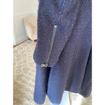 Guess  Los Angeles Wool Coat Navy Asymmetrical Zip Quiet Luxury Cottagecore Trend Photo 10