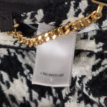 Cache Black White Houndstooth Metallic Collared Tailored Blazer Jacket 6 Photo 10