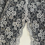 Alex Evenings  top blouse S black silver lace sequins with bow Photo 3