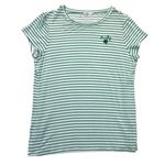 None Striped T-shirt Women’s Size Medium kelly green white stripes lucky embroidery Photo 0