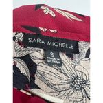 Sara Michelle Women's Burgundy Floral 3/4 Sleeve Blouse Small Red Photo 5